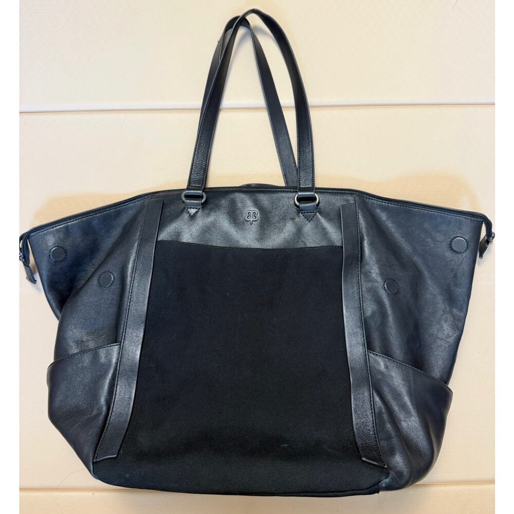 BetaBrand Big Travel Bag Tote Leather Canvas Black Overnight Carry On Backpack - Picture 2 of 9